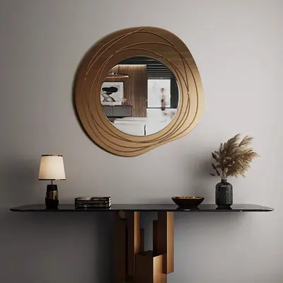 31.5" Luxury Creative Sunburst Gold Metal Wall Mirror Home Decor for Living Room