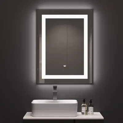 23.6" x 31.5" Gesture Control Frameless Rectangle LED Bathroom Mirror with Anti-Fog & Bluetooth Speaker
