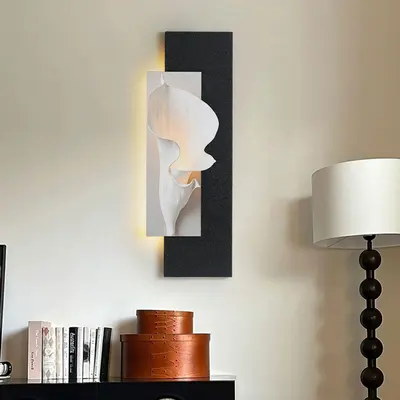 Modern Sandstone Texture LED Canvas Painting Wall Accent in Black & White