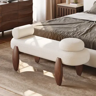 Boucle Bedroom Bench
