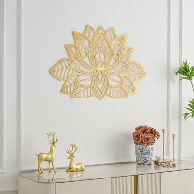 Modern Minimalist Wall Decor Home Decoration with 3D Mandala Metal 36"W x 23"H