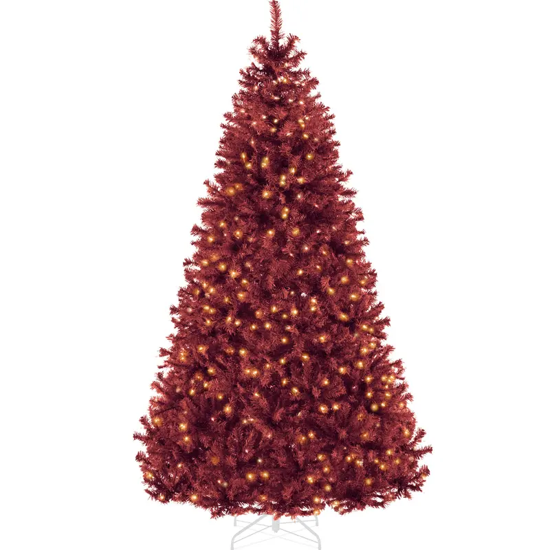 Pre-Lit Burgundy Christmas Tree