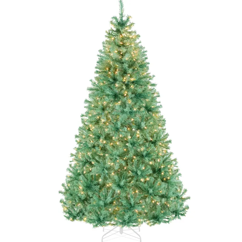 Pre-Lit Sage Green Christmas Tree styled in a room