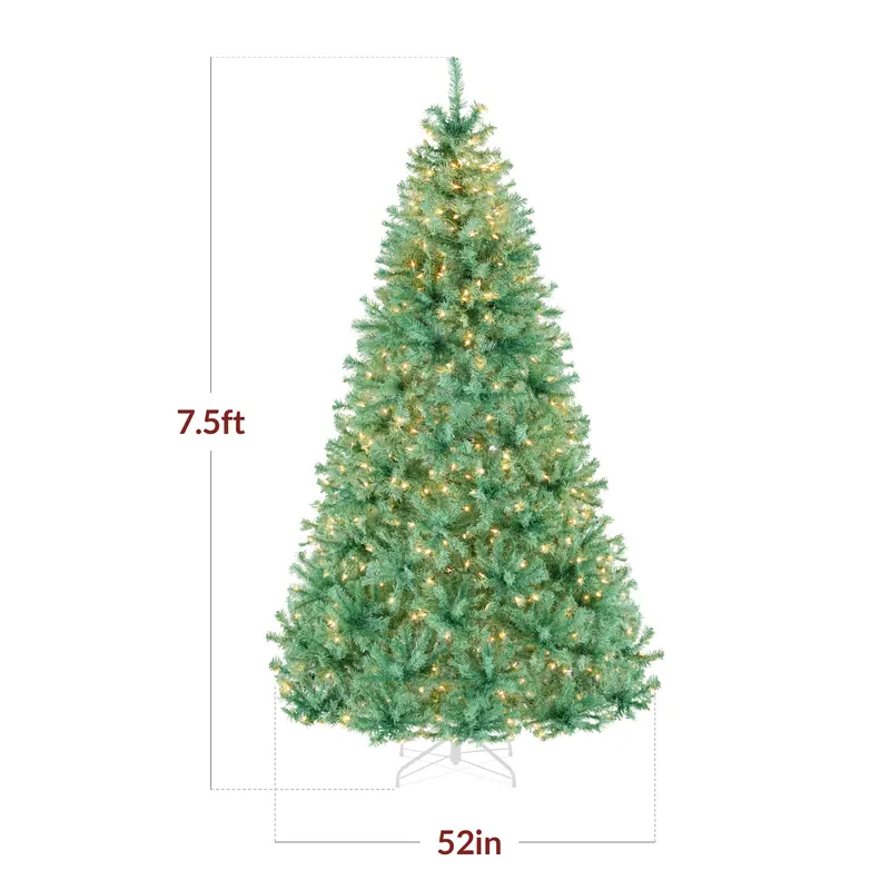 Pre-Lit Sage Green Christmas Tree styled in a room
