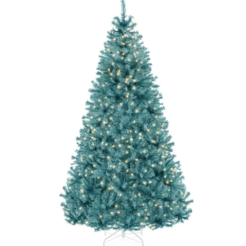Pre-Lit Peacock Blue Christmas Tree