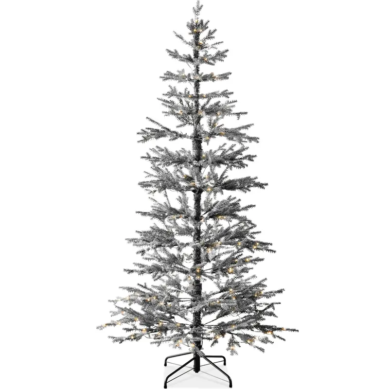 Black Sparse Flocked Christmas Tree, Cordless