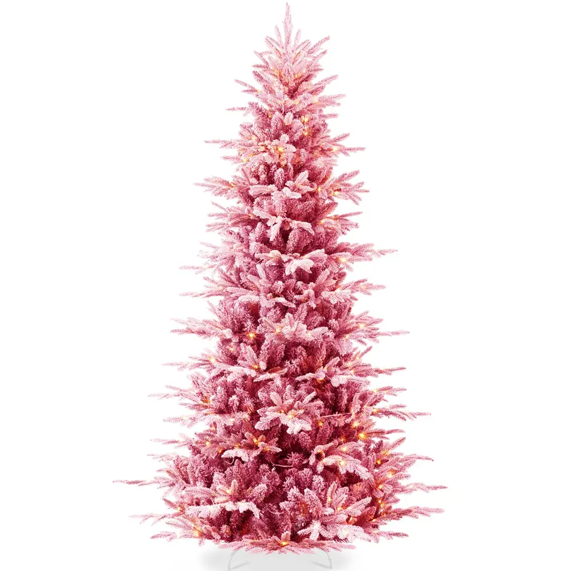Pre-Lit Flocked Aspen Noble Fir Christmas Tree