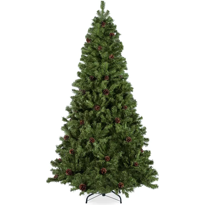 Pre-Decorated Christmas Tree with Pinecones styled in a room