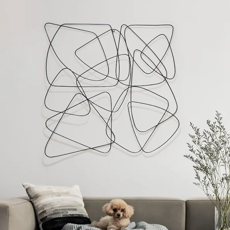 Modern Abstract 3D Metal Wall Art styled in a room