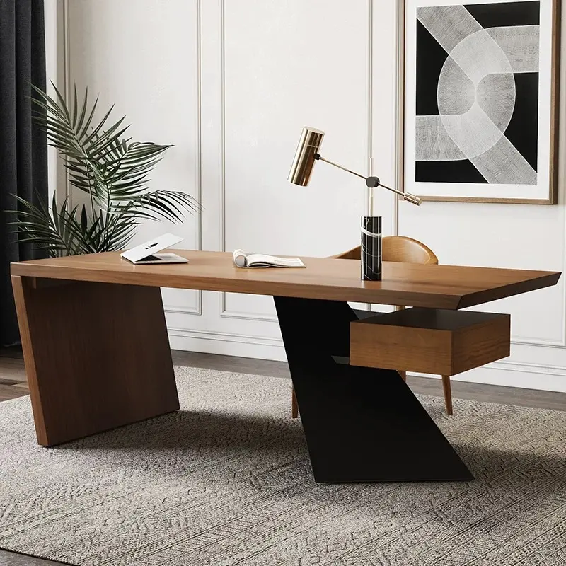 Cabstract Modern Executive Office Desk with Floating Drawer (55") styled in a room